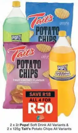 Checkers Popz! Soft Drink All Variants & Tait's Potato Chips All Variants offer