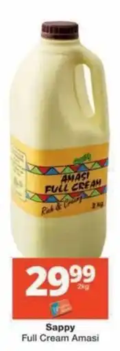 Checkers Sappy Full Cream Amasi offer