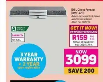 MTN Defy - 195L Chest Freezer offer