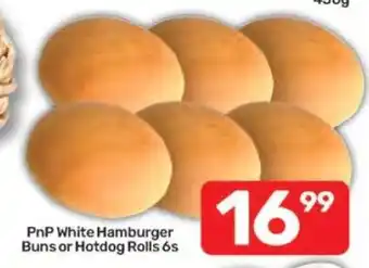 Pick n Pay PnP White Hamburger Buns or Hotdog Rolls 6s offer
