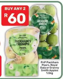 Pick n Pay PnP Packham Pears, Royal Gala or Granny Smith Apples 1.5kg offer