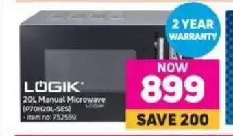 MTN Logik - 20L Manual Microwave offer