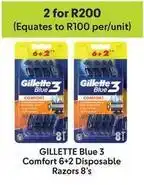 Makro Gillette - blue 3 comfort 6+2 disposable razors 8's offer