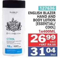 Arrow Cash And Carry Yardley English Blazer Hand and Body Lotion [Essential/ Cool] offer