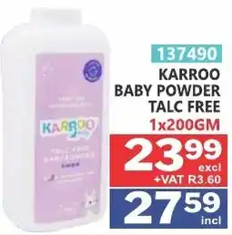 Arrow Cash And Carry KARROO BABY POWDER TALC FREE offer