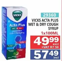 Arrow Cash And Carry VICKS ACTA PLUS WET & DRY COUGH SYRUP offer