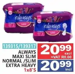 Arrow Cash And Carry ALWAYS MAXI SLIM NORMAL / SLIM EXTRA HEAVY offer