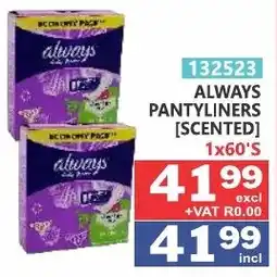 Arrow Cash And Carry ALWAYS PANTYLINERS [SCENTED] offer
