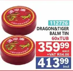 Arrow Cash And Carry DRAGON&TIGER BALM TIN offer