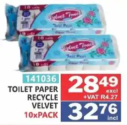 Arrow Cash And Carry TOILET PAPER RECYCLE VELVET offer
