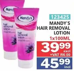 Arrow Cash And Carry MANDY'S HAIR REMOVAL LOTION offer