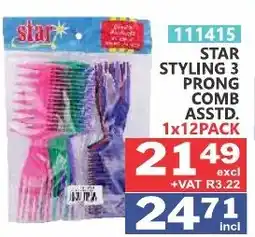 Arrow Cash And Carry STAR STYLING 3 PRONG COMB Assorted offer