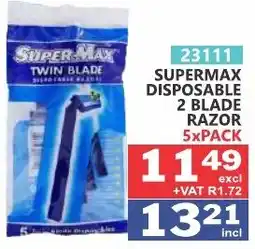 Arrow Cash And Carry Supermax Disposable 2 Blade Razor offer