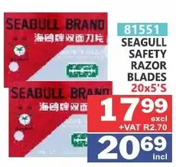 Arrow Cash And Carry Seagull safety razor blades offer