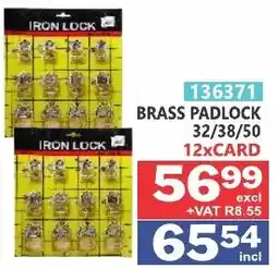 Arrow Cash And Carry IRON LOCK BRASS PADLOCK offer