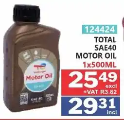 Arrow Cash And Carry TOTAL SAE40 MOTOR OIL offer
