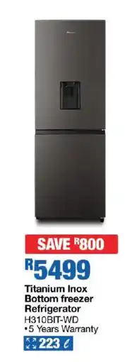 OK Furniture Titanium Inox Bottom freezer Refrigerator offer