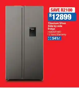 OK Furniture Titanium Silver Side by side fridge offer