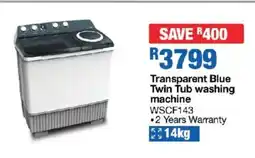 OK Furniture Transparent Blue Twin Tub washing machine offer