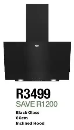 House & Home Black Glass Inclined Hood offer