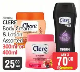 KitKat Cash and Carry Clere Body Cream & Lotion Assorted offer