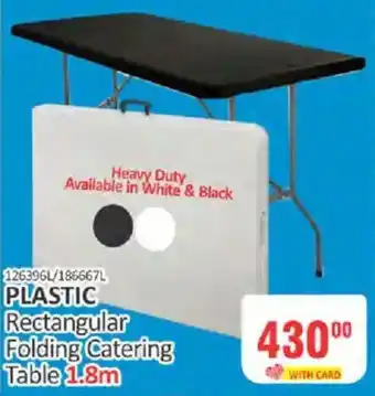 KitKat Cash and Carry PLASTIC Rectangular Folding Catering Table 1.8m offer