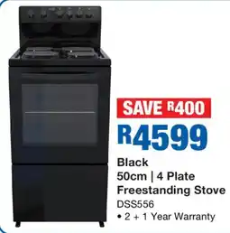 OK Furniture Black 50cm | 4 Plate Freestanding Stove DSS556 offer