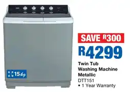 OK Furniture Twin Tub Washing Machine Metallic DTT151 offer