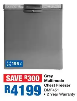 OK Furniture Grey Multimode Chest Freezer DMF451 offer