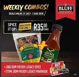 Bluff Meat Supply OOM Freddy Legacy Spice and OOM Freddy Legacy Marinade offer