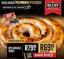 Bluff Meat Supply BMS Induna Wors offer