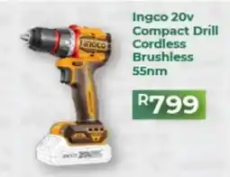 Agrimark Ingco 20v Compact Drill Cordless Brushless offer