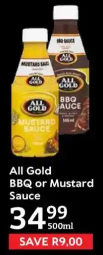Oxford Freshmarket All Gold BBQ or Mustard Sauce offer