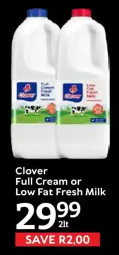Oxford Freshmarket Clover Full Cream or Low Fat Fresh Milk offer