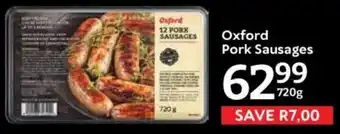 Oxford Freshmarket Oxford Pork Sausages offer