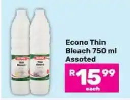 Game Econo Thin Bleach 750 ml Assorted offer