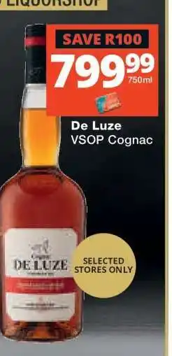 Checkers De Luze VSOP Cognac offer
