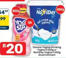 Pick n Pay Danone Yogisip Drinking Yoghurt 500g or NutriDay Yoghurt 450g offer