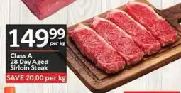 Oxford Freshmarket Class A 28 Day Aged Sirloin Steak offer