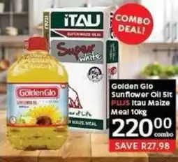 Oxford Freshmarket Golden Glo Sunflower Oil 5lt PLUS Itau Maize Meal 10kg offer