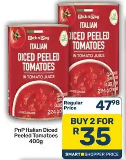 Pick n Pay PnP Italian Diced Peeled Tomatoes 400g offer