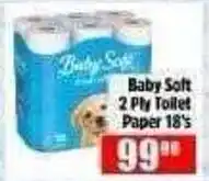 Devland Cash And Carry Baby Soft 2 Ply Toilet Paper 18's offer