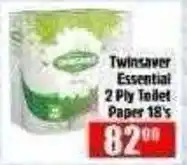 Devland Cash And Carry Twinsaver Essential 2 Ply Toilet Paper 18's offer