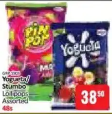 Yogueta Stumbo Lollipops Assorted
