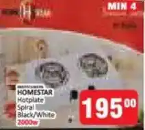 KitKat Cash and Carry HOMESTAR Hotplate Spiral Black/White offer