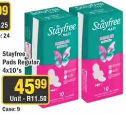 J&E Cash and Carry Stayfree Pads Regular offer