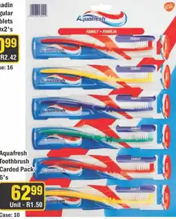 J&E Cash and Carry Aquafresh Toothbrush Assorted offer