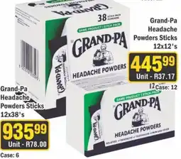 J&E Cash and Carry Grand-Pa Headache Powders Sticks offer
