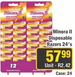 J&E Cash and Carry Gillette Minora II Disposable Razors offer