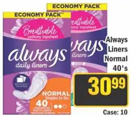 J&E Cash and Carry Always daily liners offer